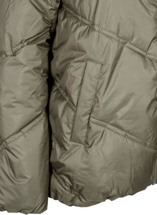 Krótka pikowana kurtka zimowa z kieszeniami, Bungee Cord , Packshot image number 3