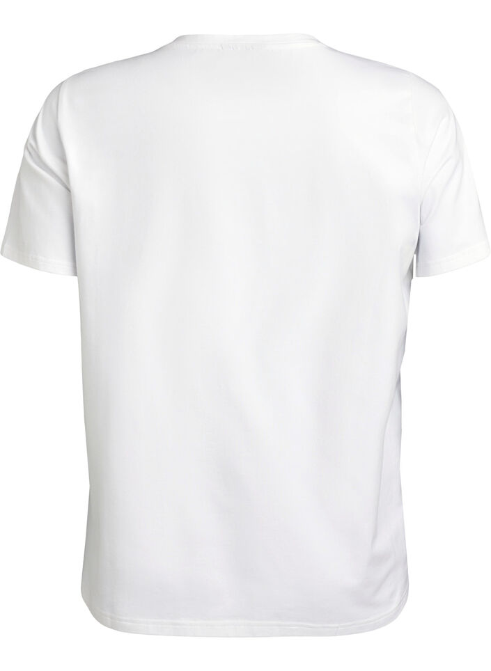 Koszulka z bawelny organicznej z kwiatowym nadrukiem, B. White w. EMB, Packshot image number 1