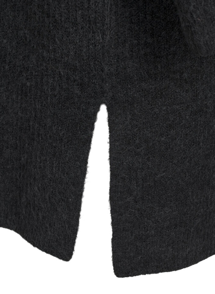 FLASH – kardigan w prazki z rozcieciami, Dark Grey Melange, Packshot image number 3