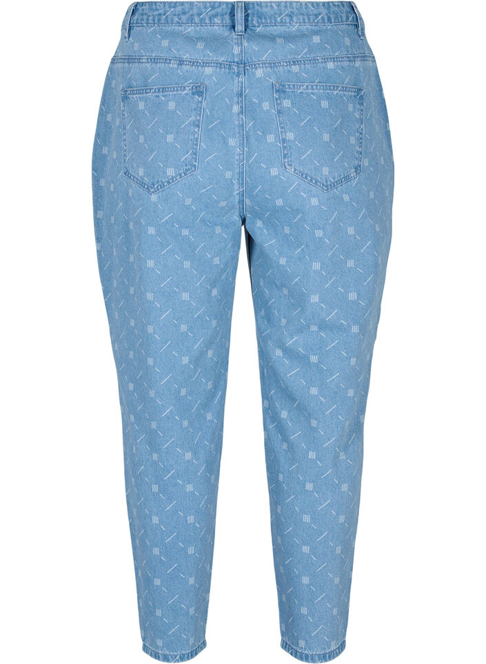  Jeansy Mille typu mom fit z nadrukiem, Light blue denim, Packshot image number 1