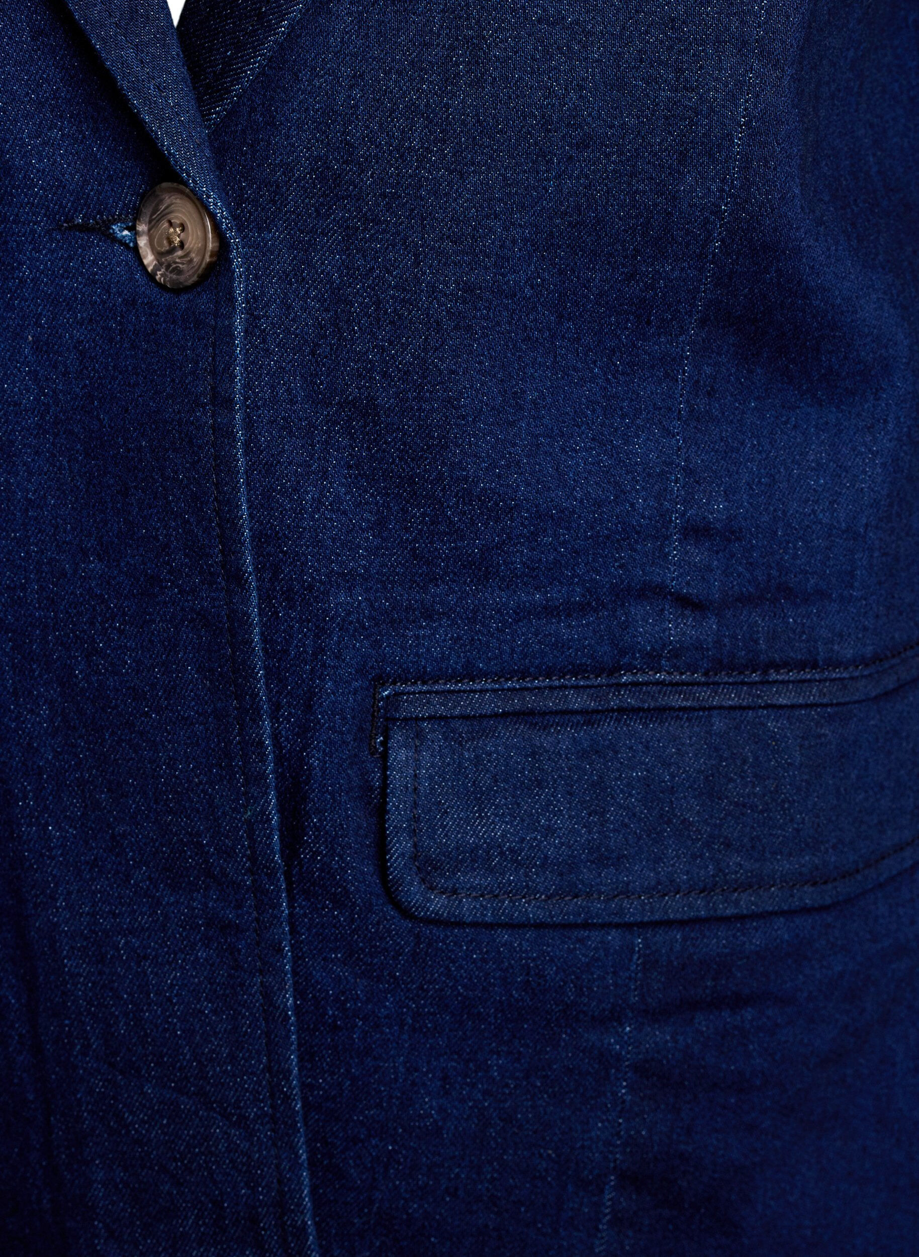 Zizzi Blejzer denim z kieszeniami, Niebieskie, Packshot image number 2
