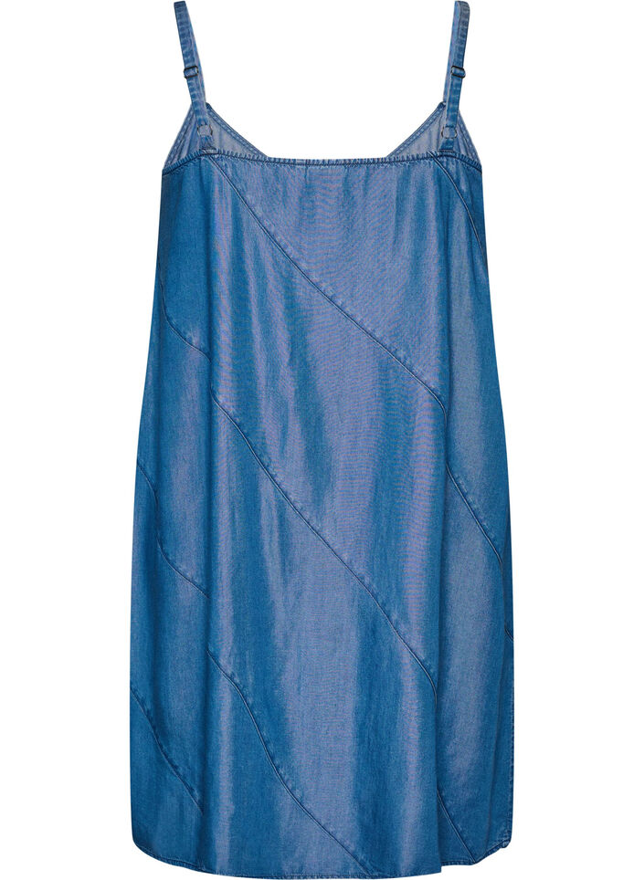 Sukienka na ramiaczkach w stylu jeansowym wykonana z TENCEL&trade; Lyocell, Niebieskie, Packshot image number 1