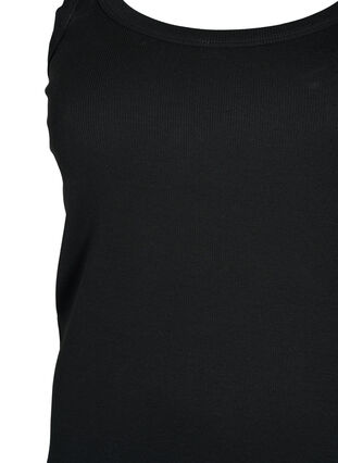 Bawelniana koszulka bez rekawów w prazki, Black, Packshot image number 2