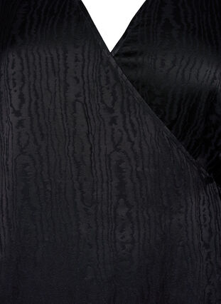 Wiskozowa sukienka z dlugim rekawem i nadrukiem w tym samym kolorze, Black, Packshot image number 2