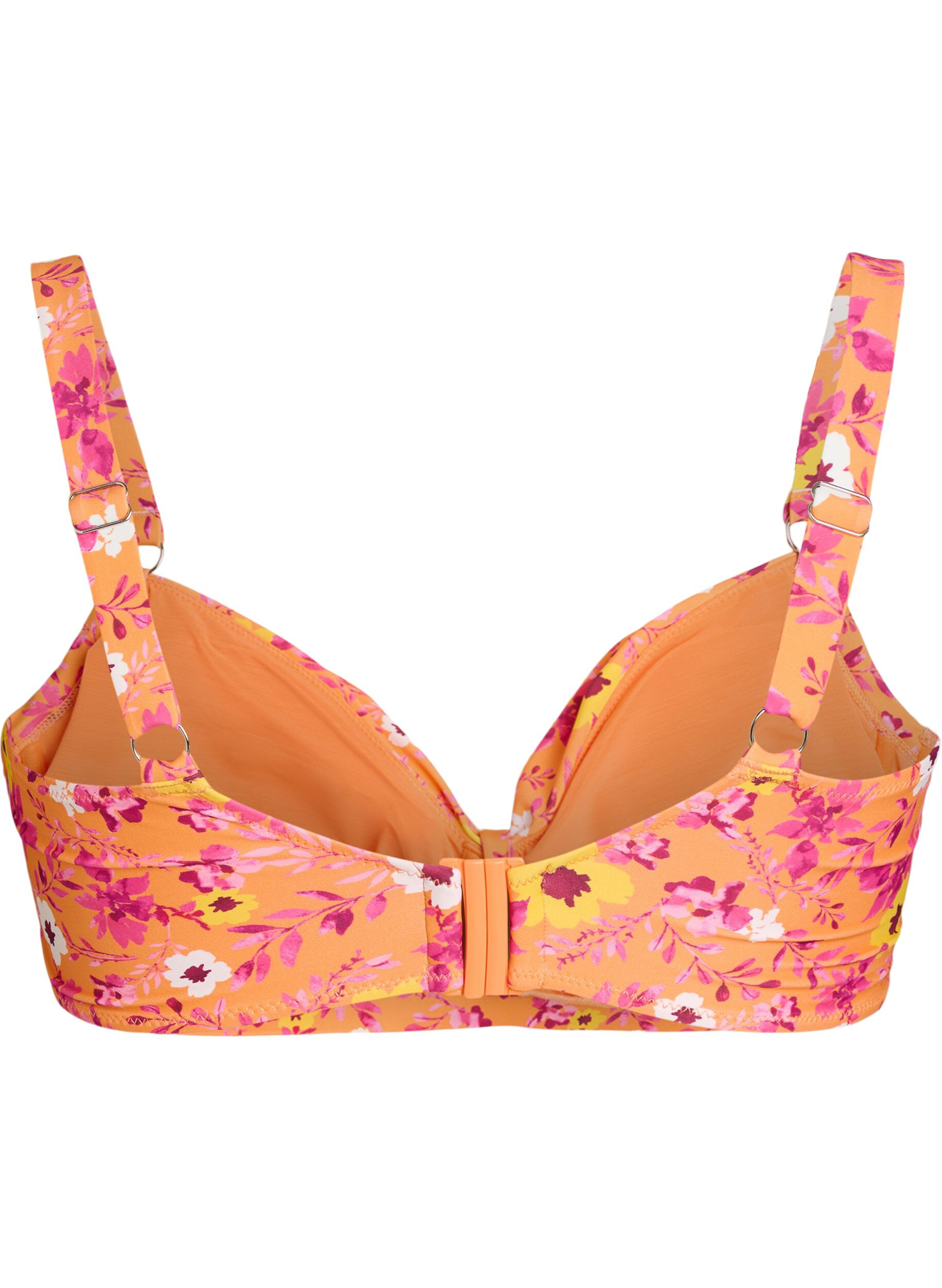 ZizziG&oacute;ra od bikini z fiszbinami i wzorem, Pomarańczowy, Packshot image number 1