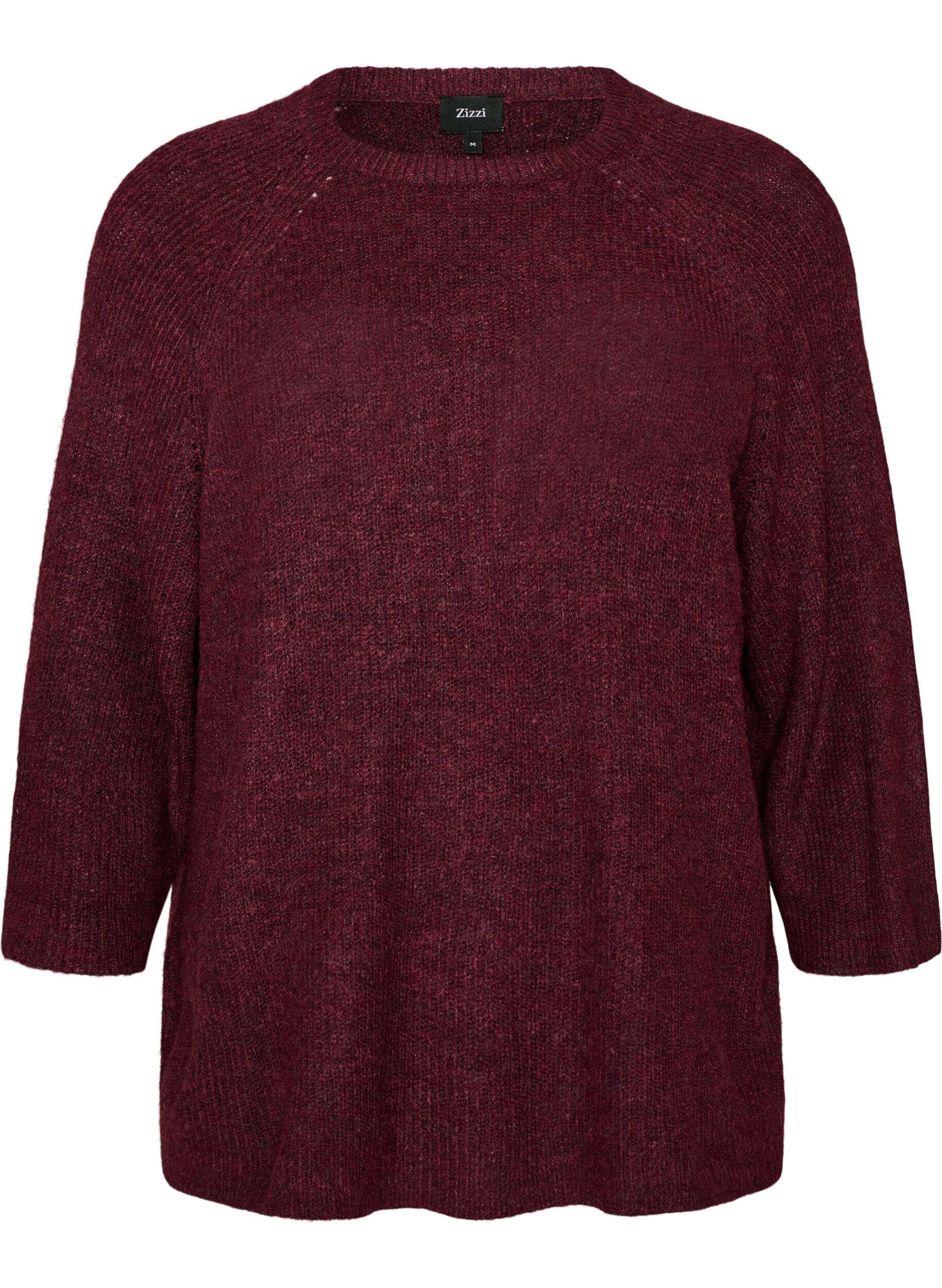 Prazkowany sweter z rekawami 3/4