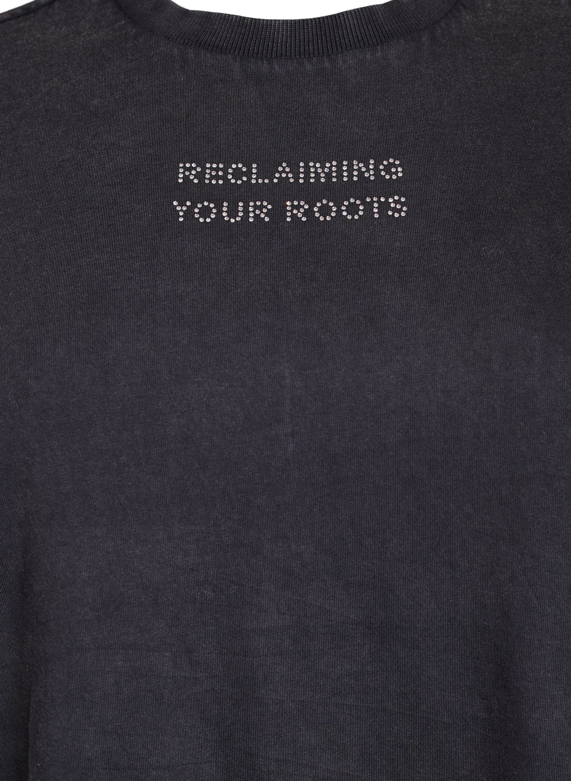 Zizzi Koszulka z bawelny organicznej z cwiekami, Ciemnoszary, Packshot image number 2