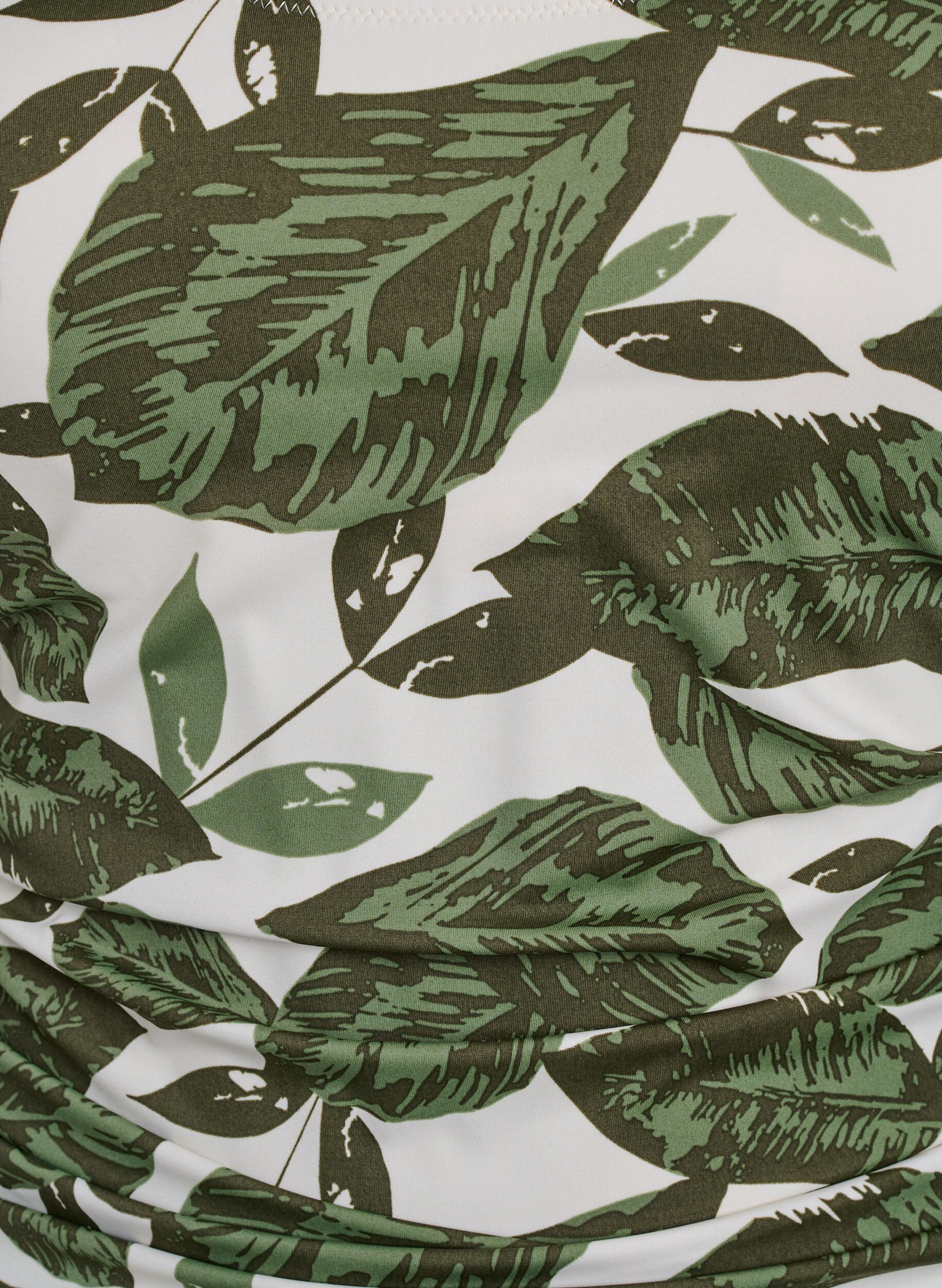 Zizzi Str&oacute;j kapielowy z nadrukiem w palmy i marszczonymi detalami, Zielony, Packshot image number 2