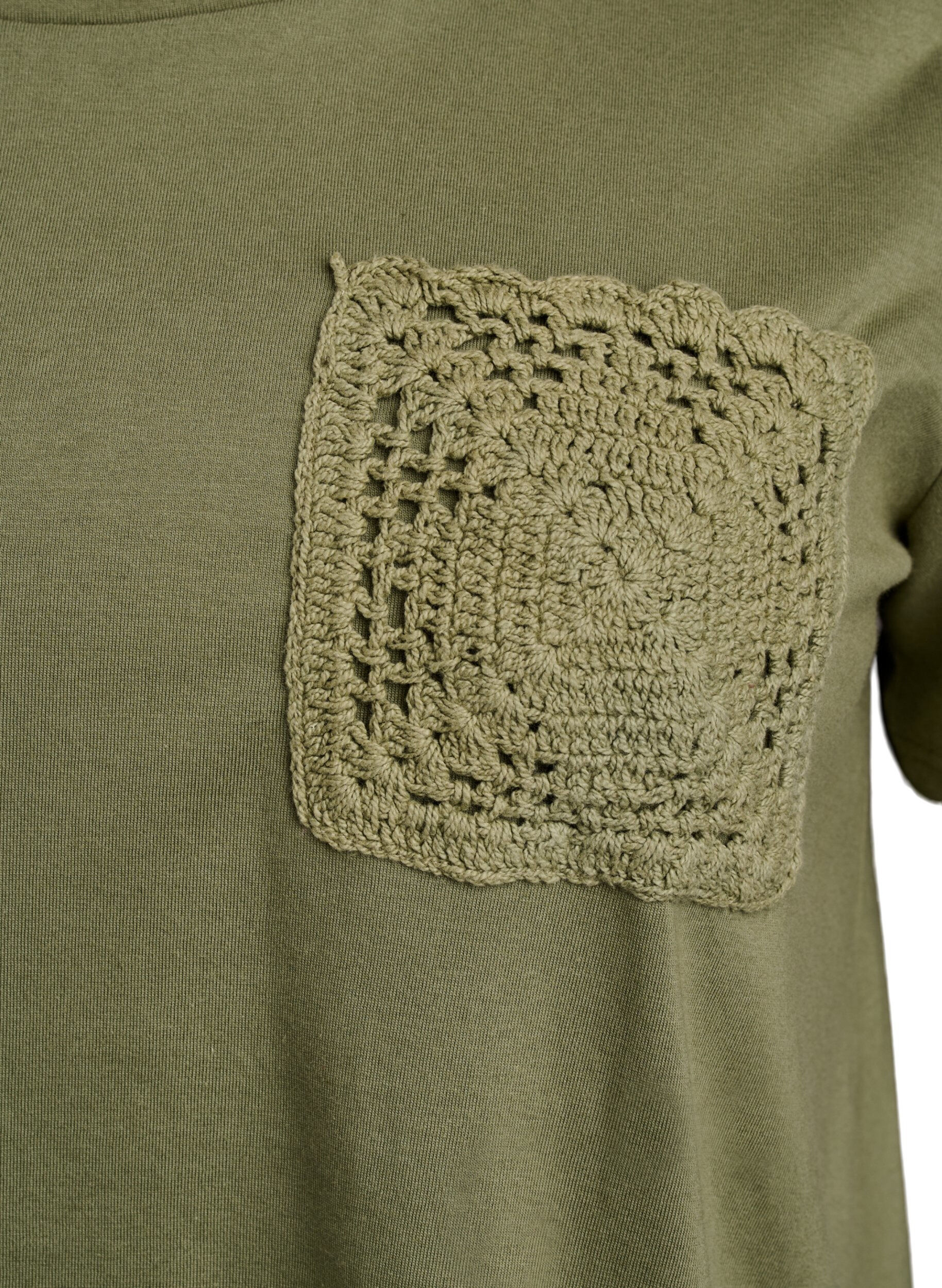 Zizzi Koszulka z bawelny organicznej z kieszenia na piersi, Zielony, Packshot image number 2