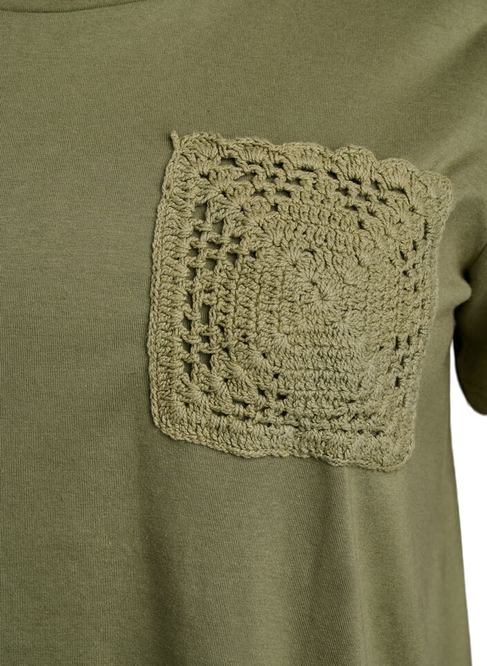 Koszulka z bawelny organicznej z kieszenia na piersi, Zielony, Packshot image number 2