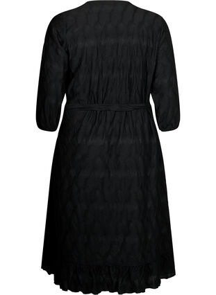Flash - Kopertowa sukienka z rekawem 3/4, Black, Packshot image number 1