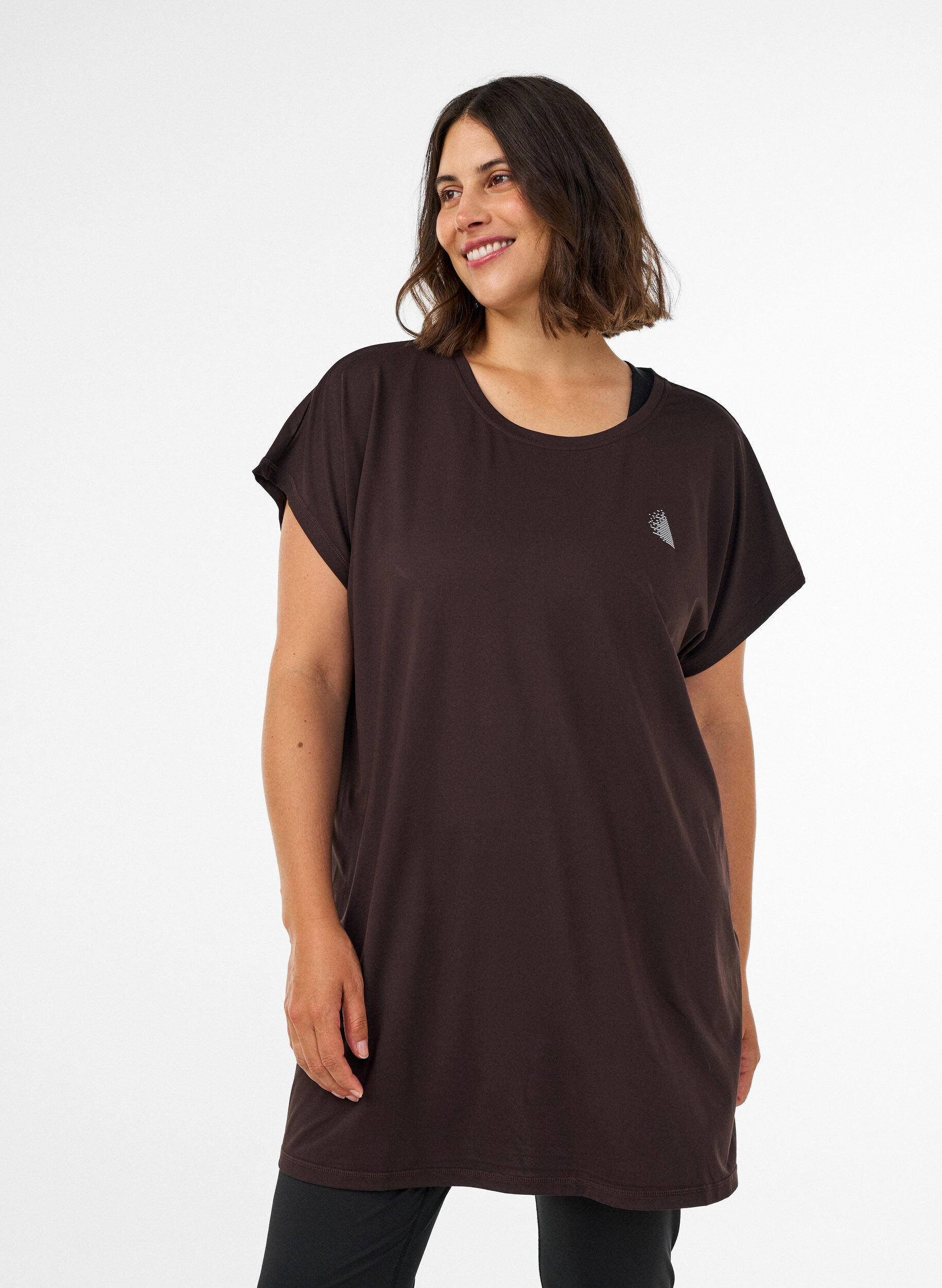ZizziDlugi t-shirt treningowy, Brązowy, Model image number 0