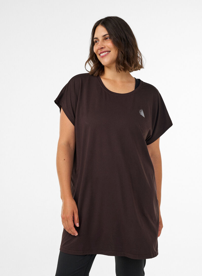 Dlugi t-shirt treningowy, Brązowy, Model image number 0