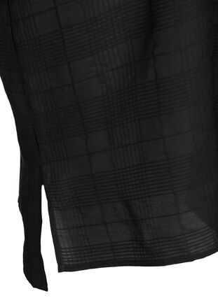 Wiskozowa koszula o przedluzonym kroju z faktura, Black, Packshot image number 3