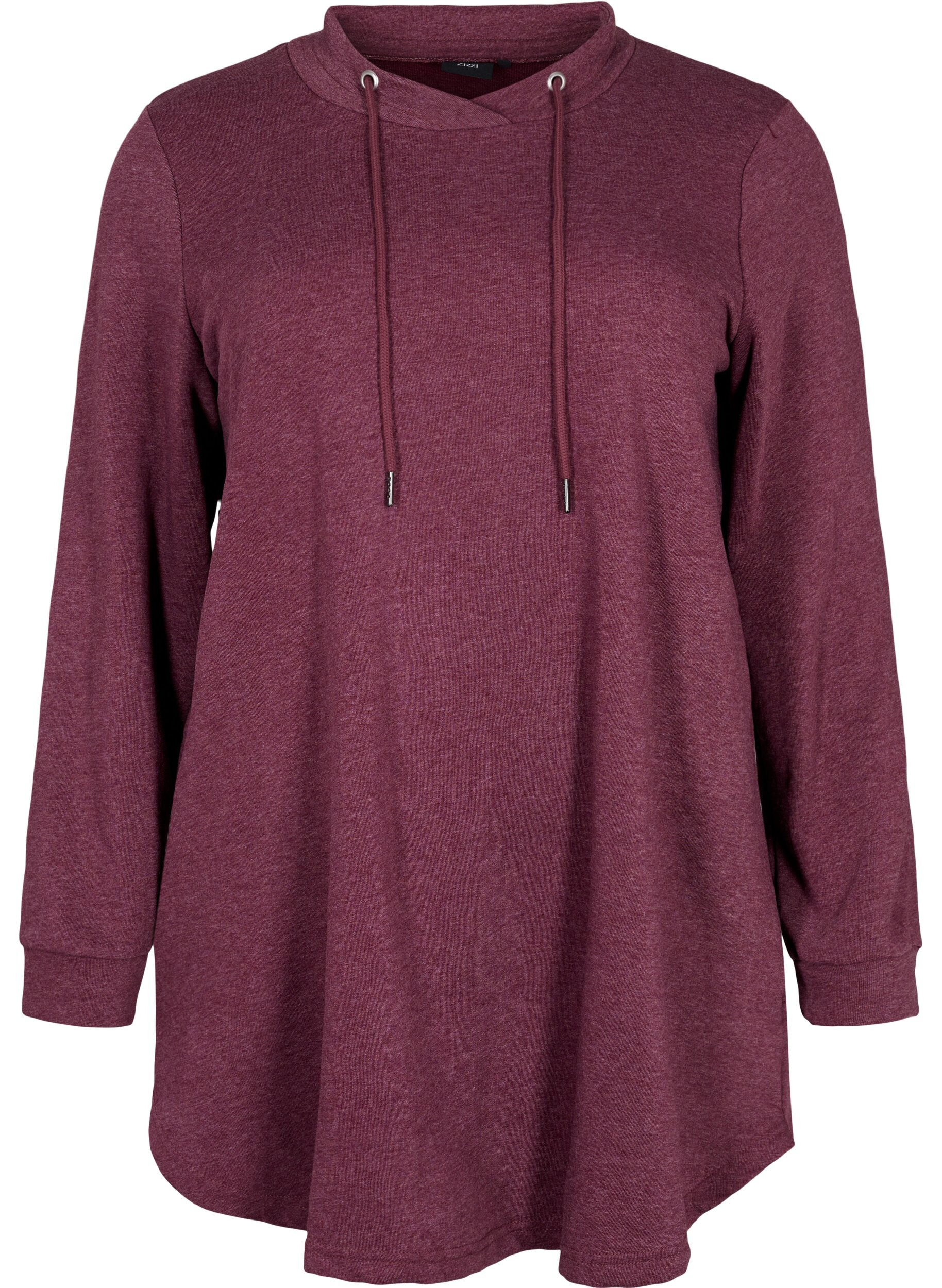 Zizzi Long-sleeved tunic with drawstrings, Port Royal Mel, Packshot image number 0