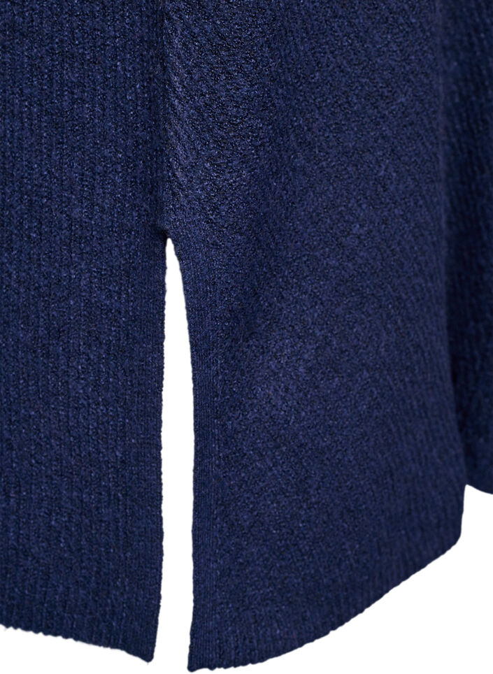 Sweter z dzianiny z ukosnym wzorem i rekawami raglanowymi, Niebieskie, Packshot image number 3