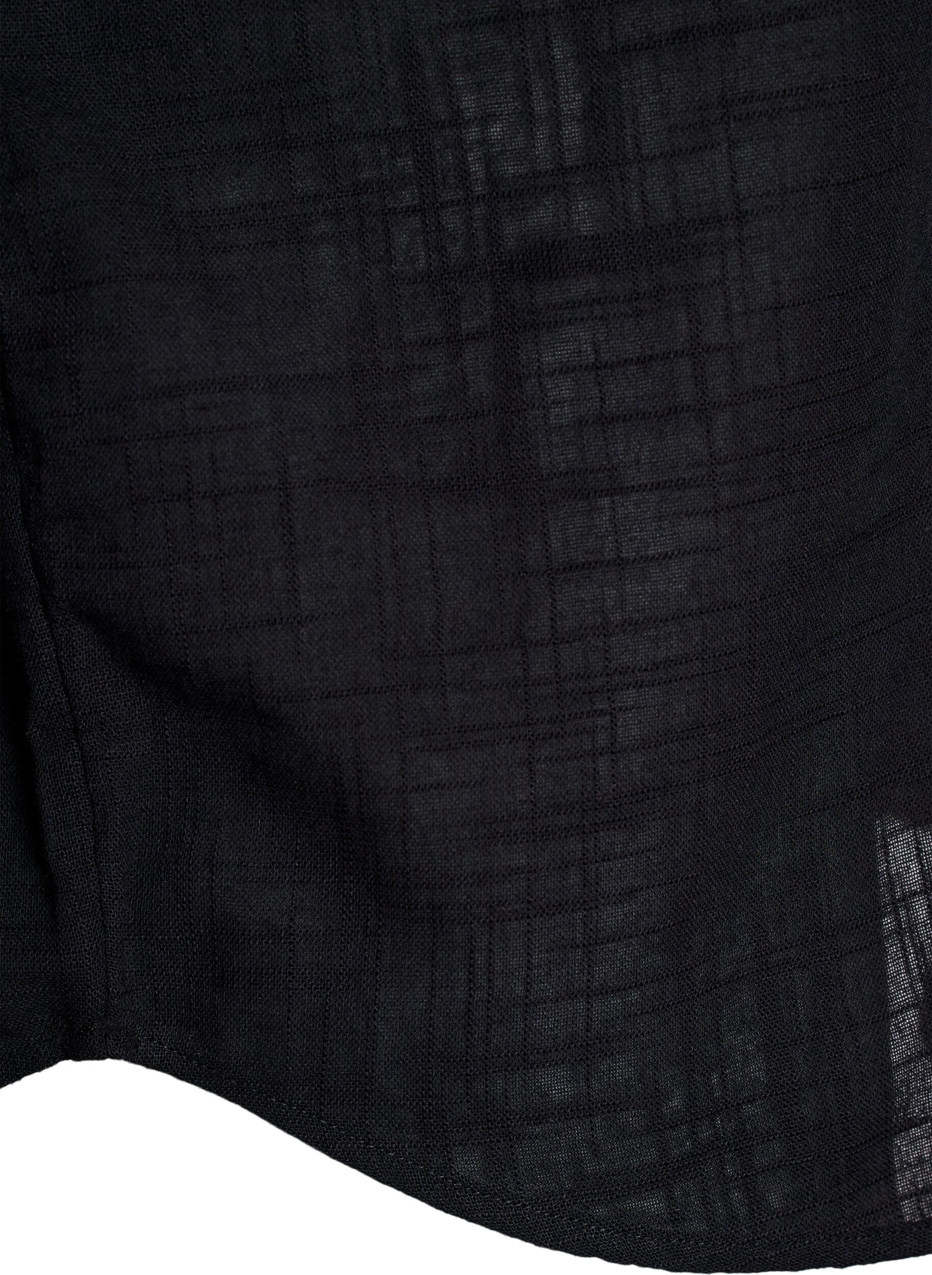 Zizzi Luzna bluzka z kr&oacute;tkimi kimonowymi rekawami, Czarne, Packshot image number 3