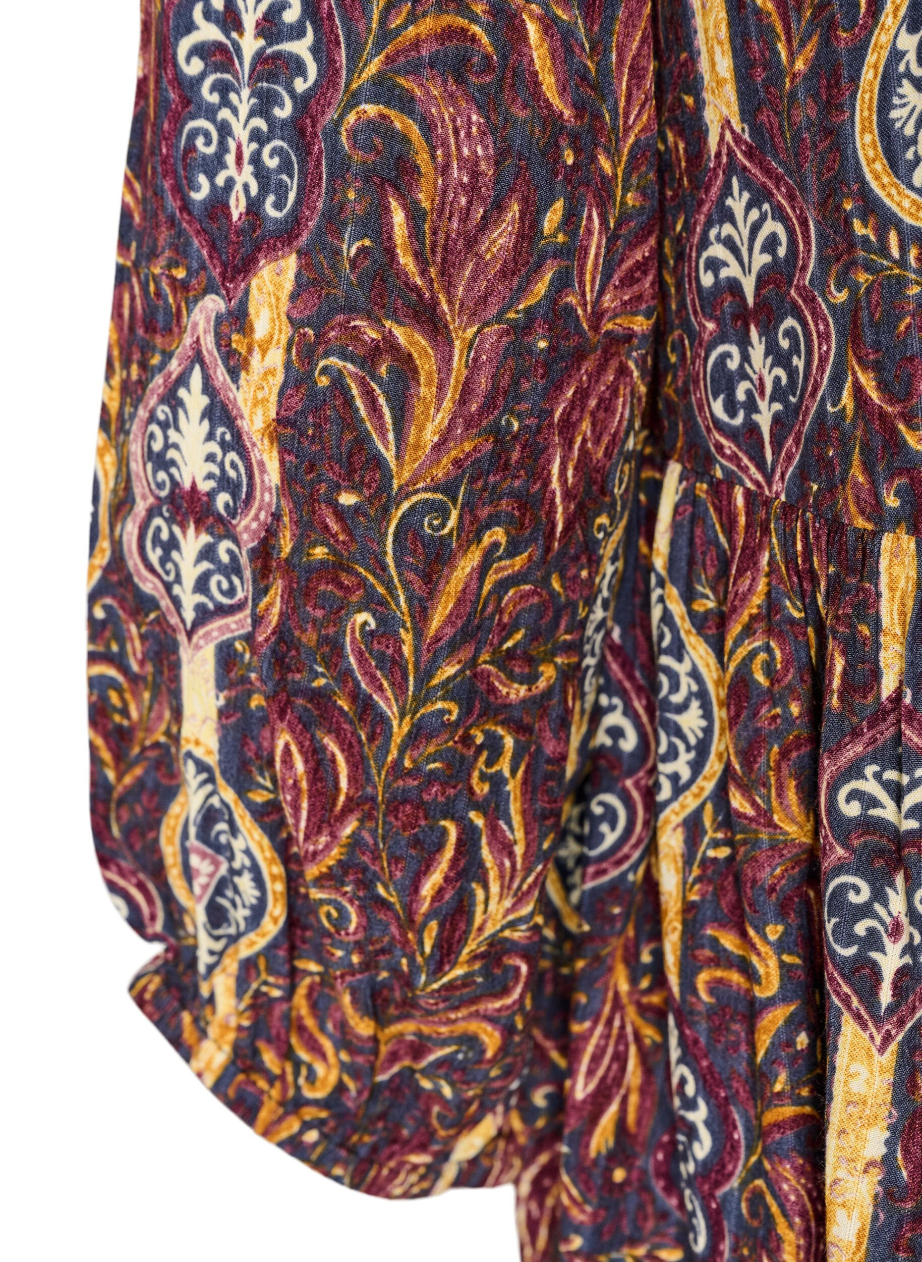 ZizziBluzka z nadrukiem w stylu paisley i koronkowym detalem, Fioletowy, Packshot image number 3