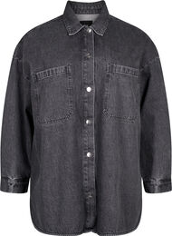 Luzna kurtka jeansowa z guzikami, Grey Denim, Packshot