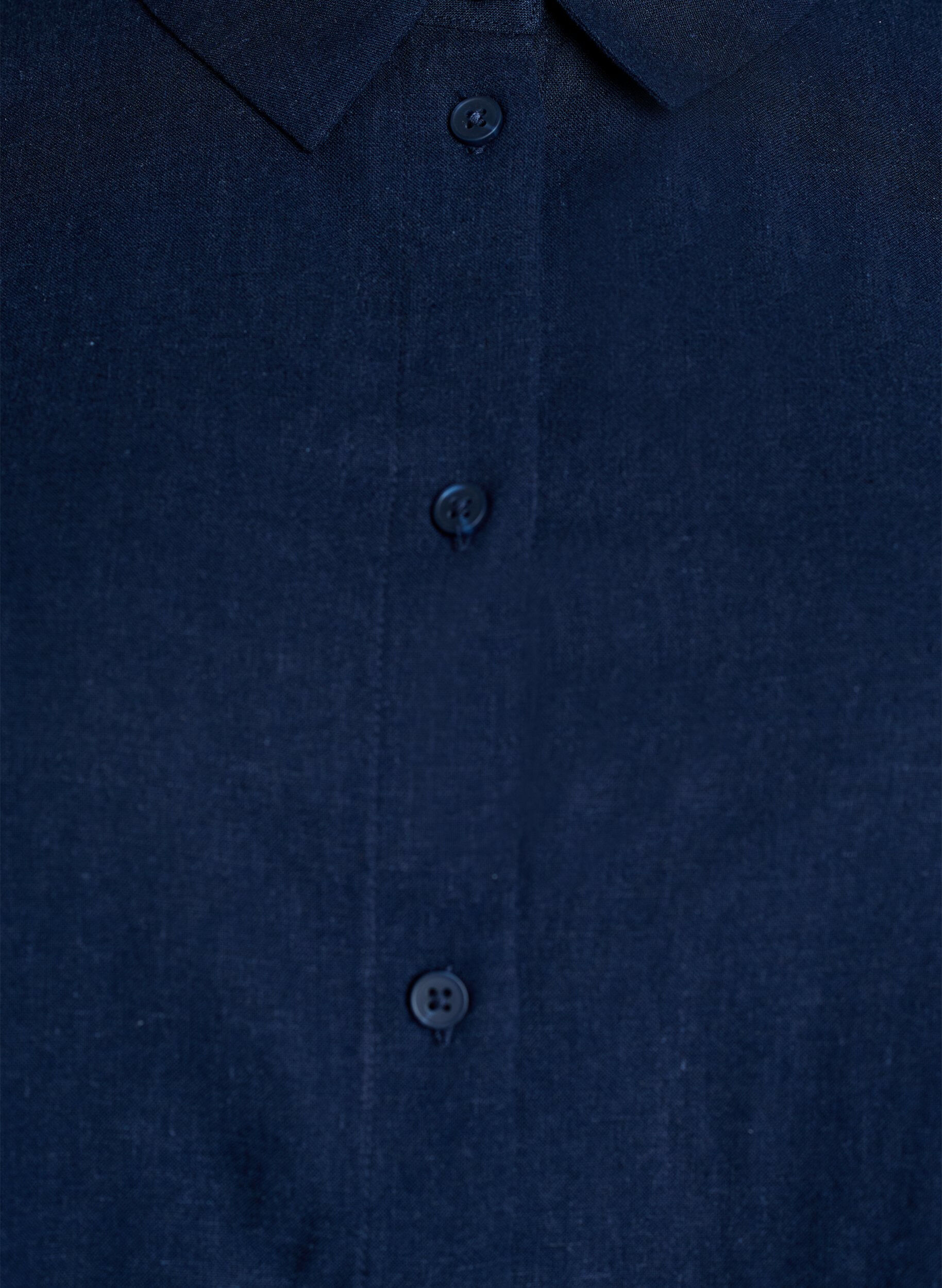 Zizzi Koszula z kr&oacute;tkim rekawem wykonana z lnu i wiskozy, Niebieskie, Packshot image number 2