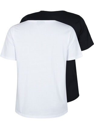 Flash - koszulki 2-pack z dekoltem w szpic, White/Black, Packshot image number 1