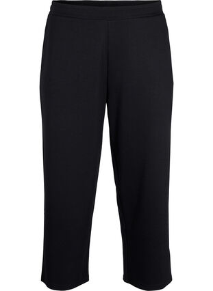 Spodnie 7/8 z modalu z kieszeniami, Black, Packshot image number 0