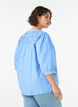 Bluzka ze smockiem i rekawami 3/4, Niebieskie, Model image number 2