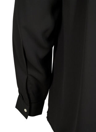 Bluzka z dlugim rekawem i marszczeniami na plecach, Black, Packshot image number 3
