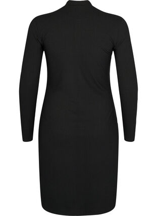 Dopasowana sukienka z wycieciami, Black, Packshot image number 1