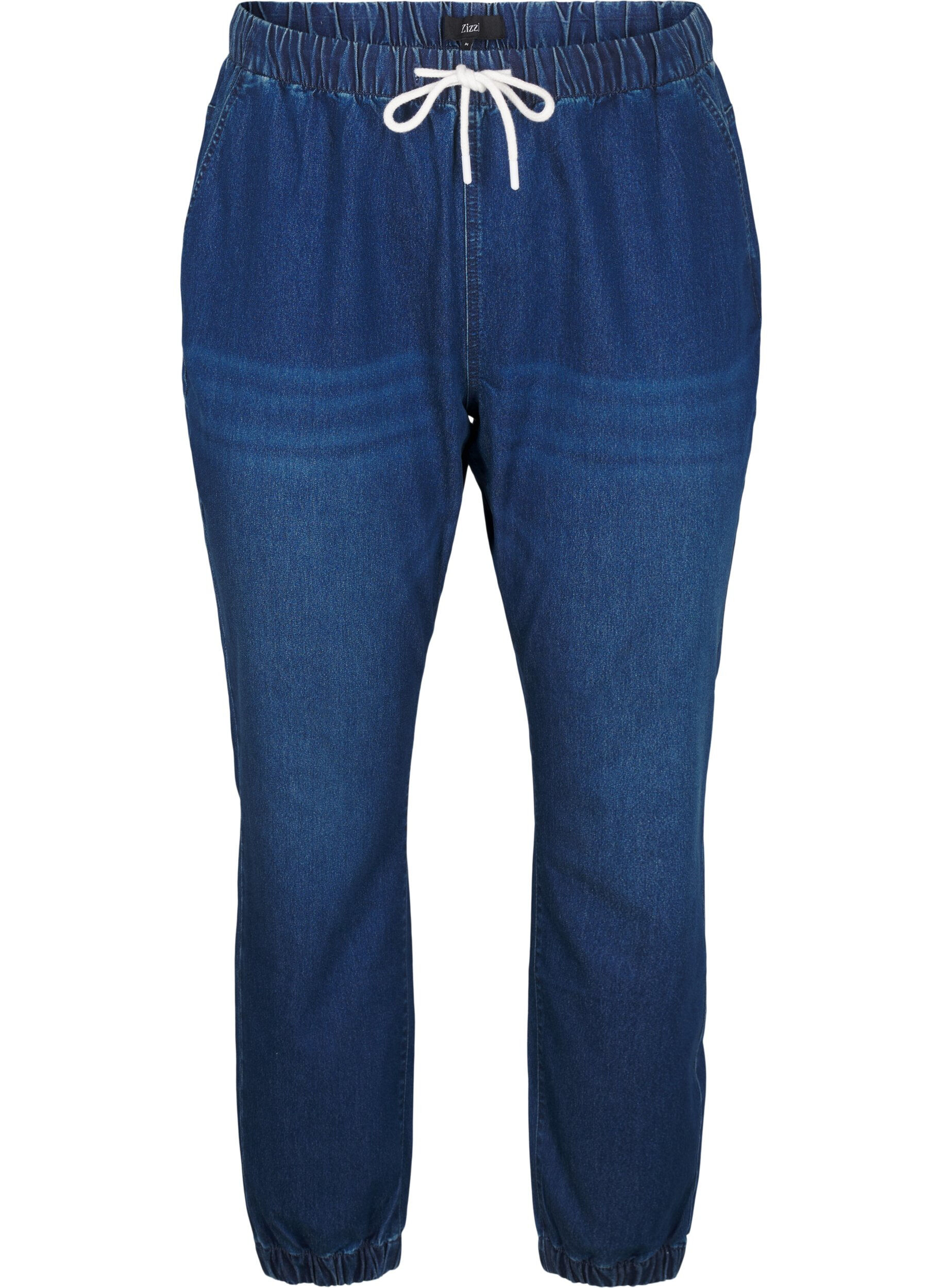 Jeansowe joggery z kieszeniami