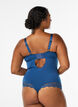 Koronkowe body z fiszbinami i ozdobnymi paseczkami, Niebieskie, Model image number 1