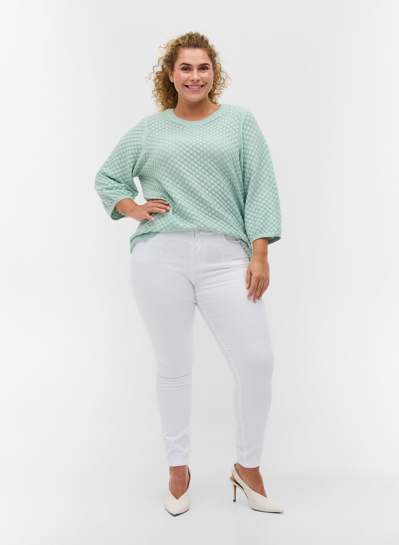 Super waskie jeansy Amy z wysokim stanem, White, Model image number 4
