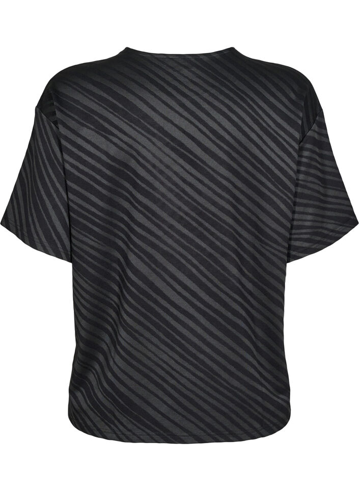  Wzorzysta bluzka oversize, Czarne, Packshot image number 1