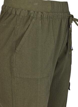 Luzne, bawelniane spodnie bojówki, Ivy Green, Packshot image number 2