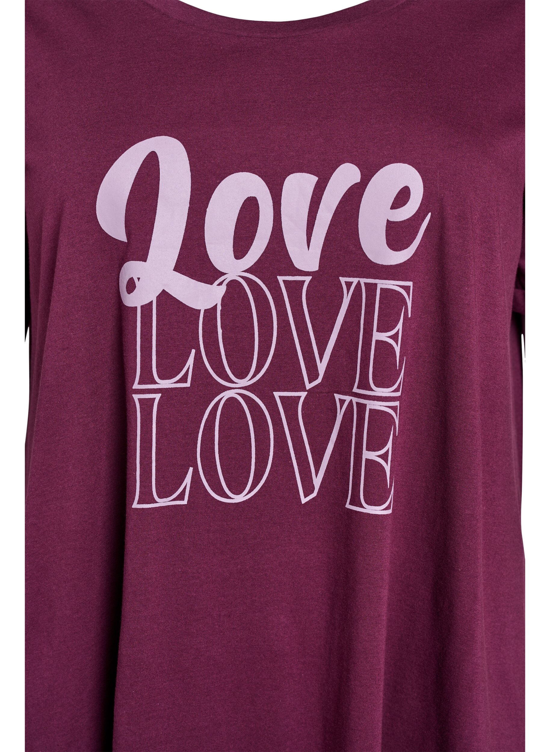 Zizzi Koszula nocna z kr&oacute;tkim rekawem, wykonana z bawelny organicznej, Ciemnobordowy, Packshot image number 2