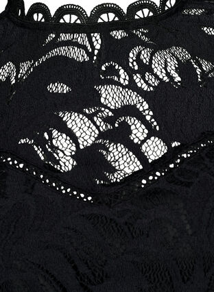 Koronkowa bluzka z dlugim rekawem, Black, Packshot image number 2