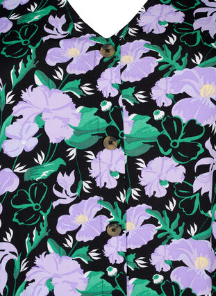 Wiskozowa bluzka z guzikami, Black Small Flower, Packshot image number 2