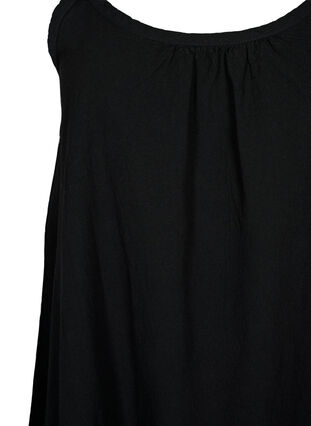 Bawelniana sukienka na ramiaczkach z krojem w ksztalcie litery A, Black, Packshot image number 2