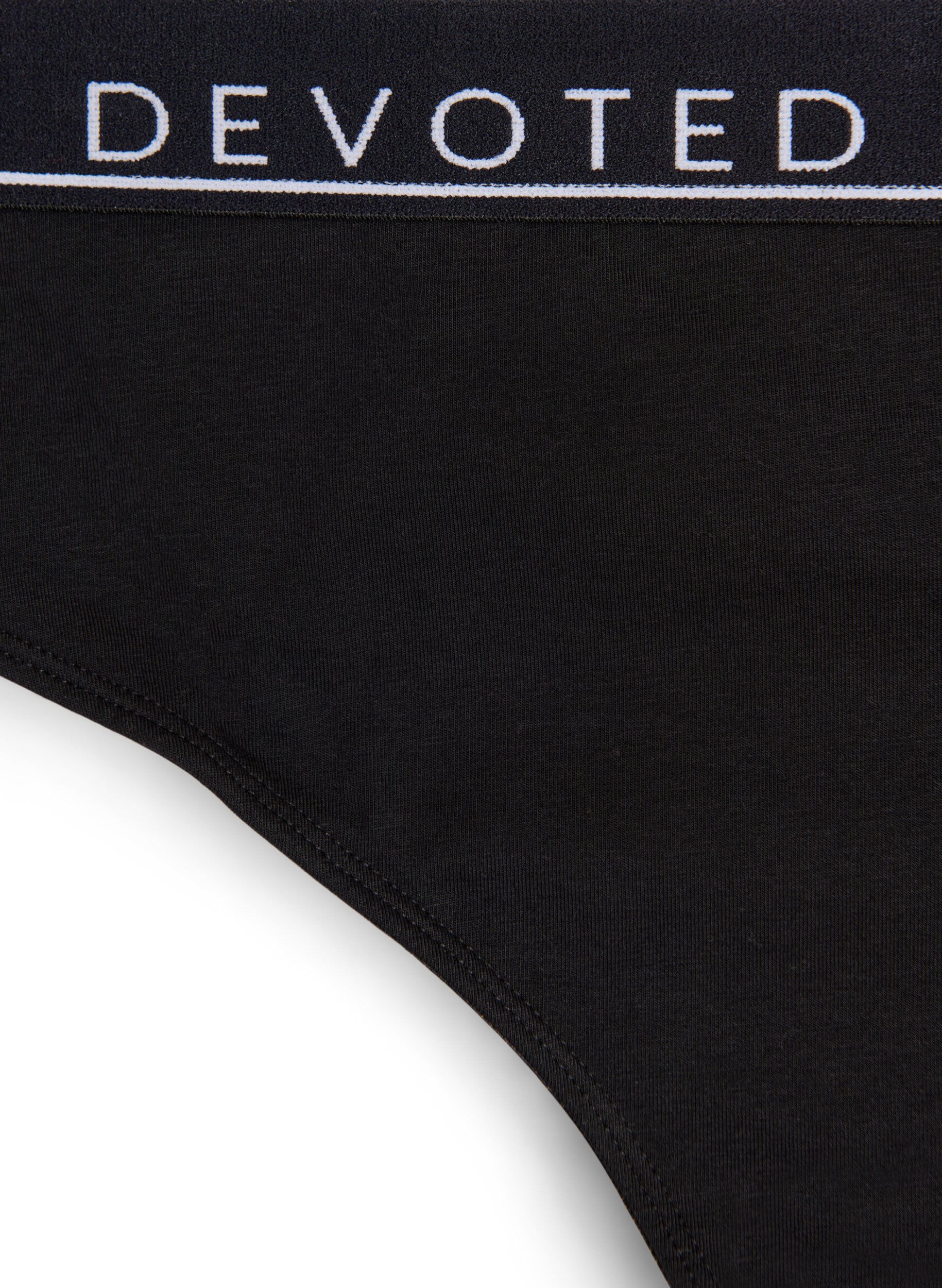 ZizziBawelniane stringi z normalnym stanem, Czarne, Packshot image number 2