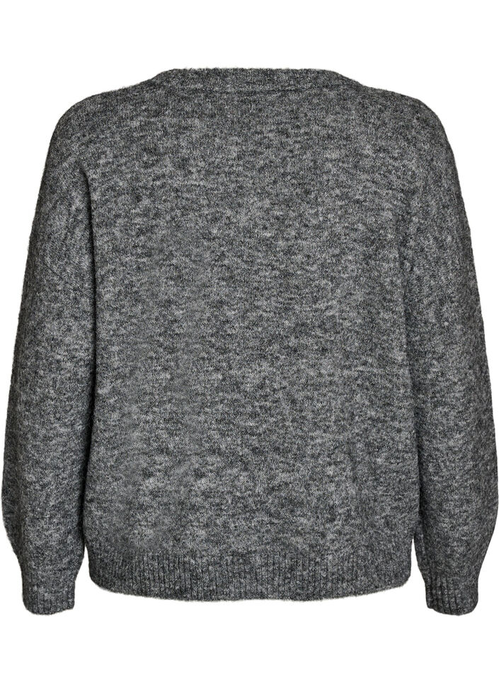 Sweter z aplikacja kwiatowa, Szary, Packshot image number 1