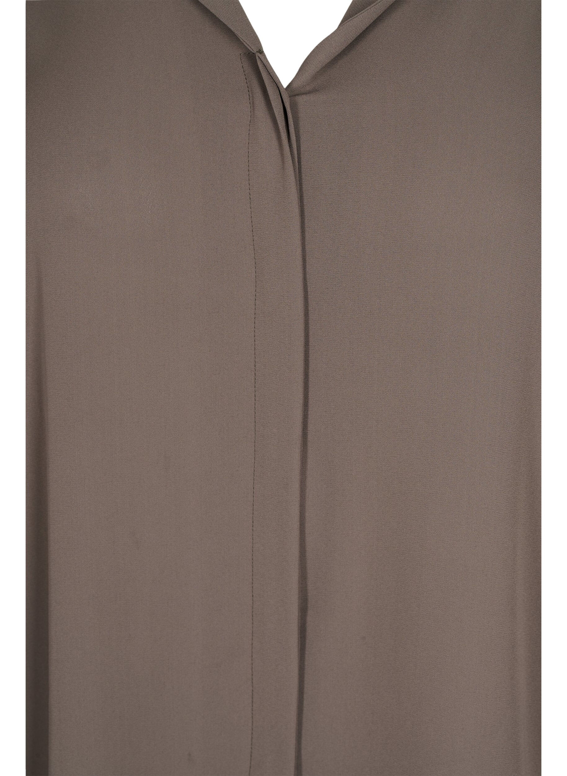 Zizzi Jednokolorowa koszula z dekoltem w szpic, Falcon, Packshot image number 2