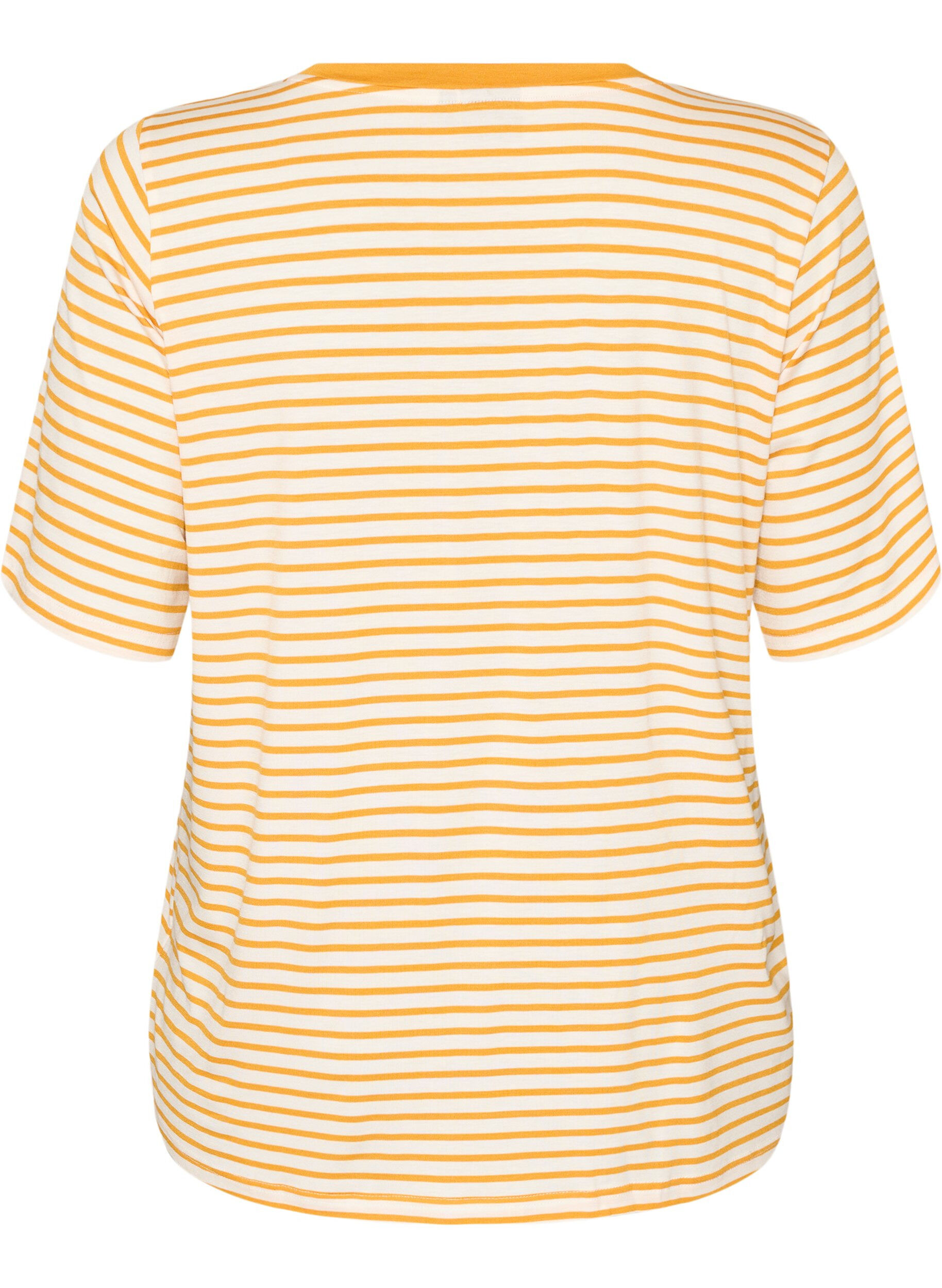 ZizziKoszulka z TENCEL&trade; Lyocell i paskami, Ż&oacute;łty, Packshot image number 1