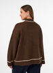Sweter z kolnierzykiem i kontrastowymi paskami, Brązowy, Model image number 2