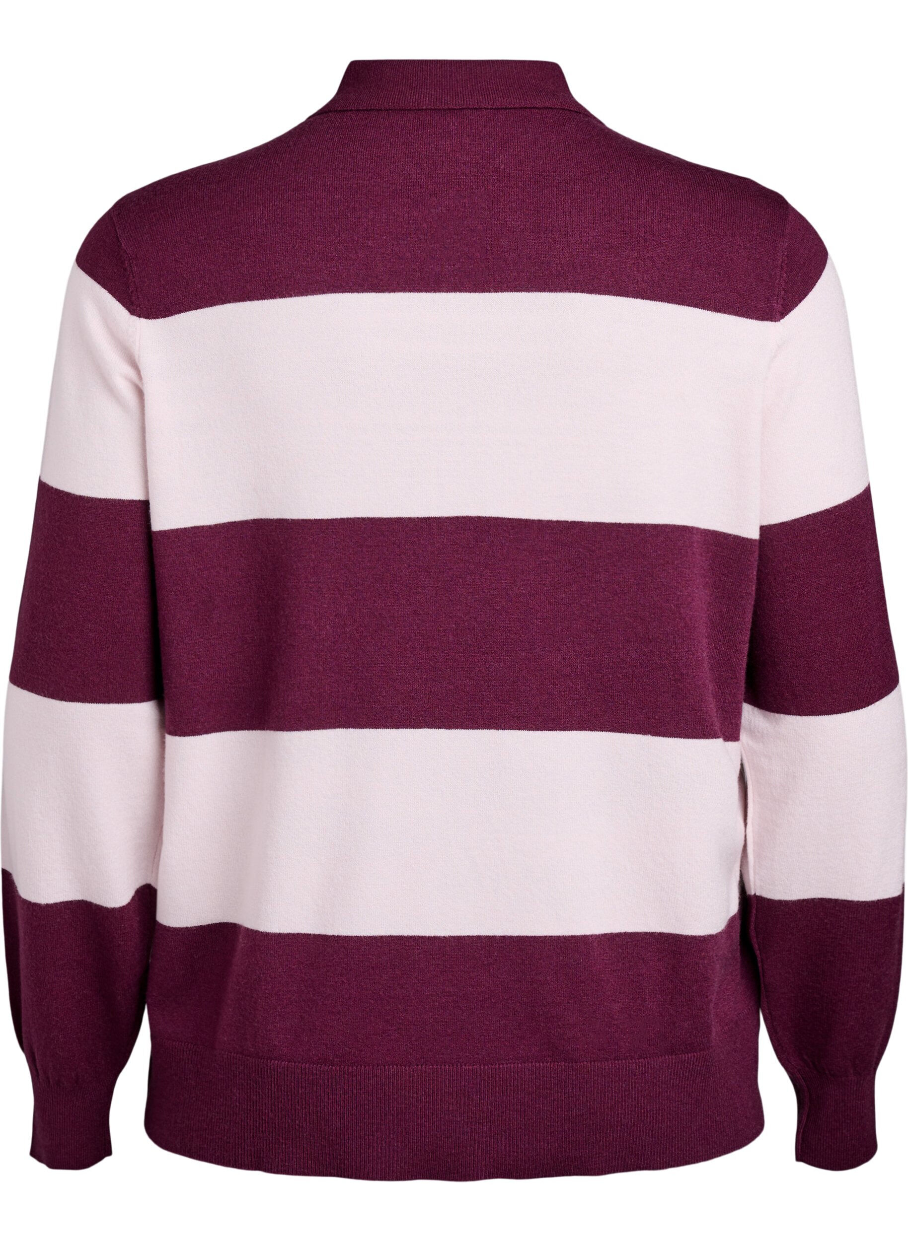 Zizzi Dzianinowa bluzka z kolnierzykiem, Czerwony, Packshot image number 1