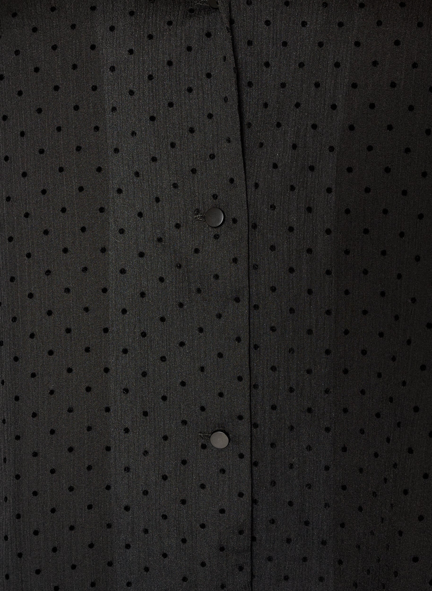 ZizziBluzka Polka dot z kolnierzykami, Czarne, Packshot image number 2