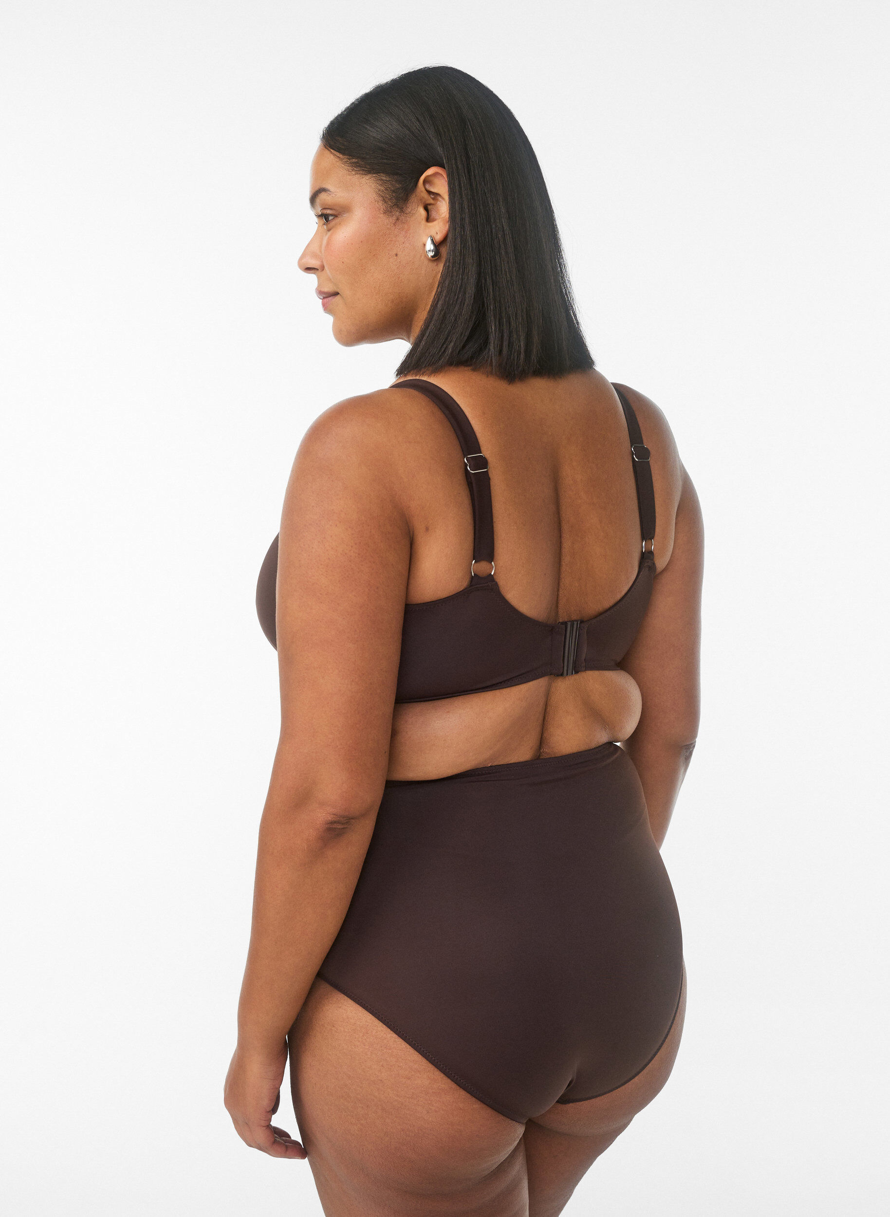ZizziD&oacute;l bikini z wysokim stanem, Brązowy, Model image number 1