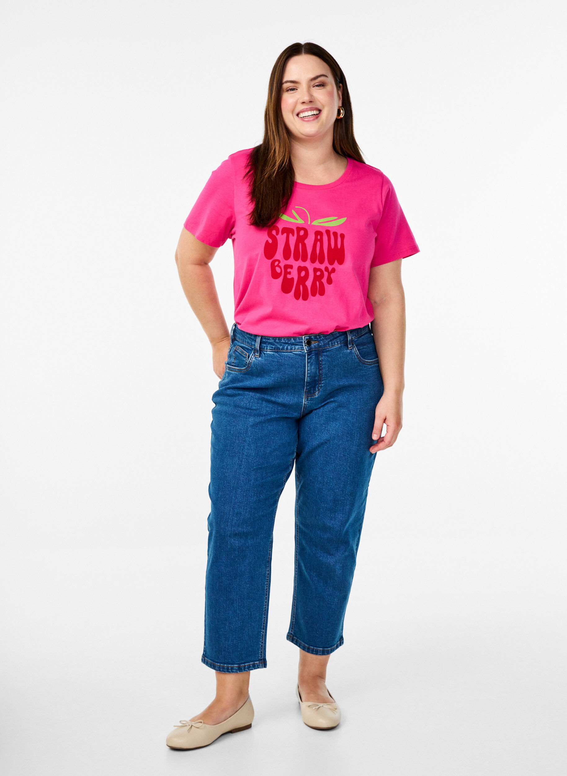 Zizzi Bawelniana koszulka z&nbsp;motywem, Raspb. w. Strawberry, Model image number 2