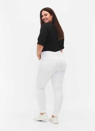 Super waskie jeansy Amy z wysokim stanem, White, Model image number 1