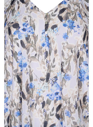 Bluzka z krótkim rekawem i nadrukiem, Blue Flower AOP, Packshot image number 2