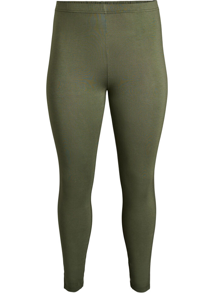 Legginsy basic z wiskozy, Zielony, Packshot image number 0
